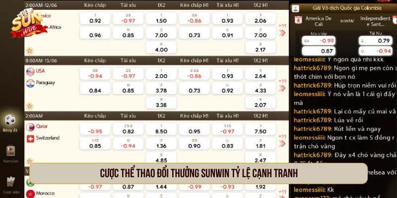 Cược thể thao đổi thưởng SUNWIN tỷ lệ cạnh tranh