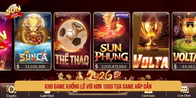 Kho game khổng lồ với hơn 1000 tựa game hấp dẫn